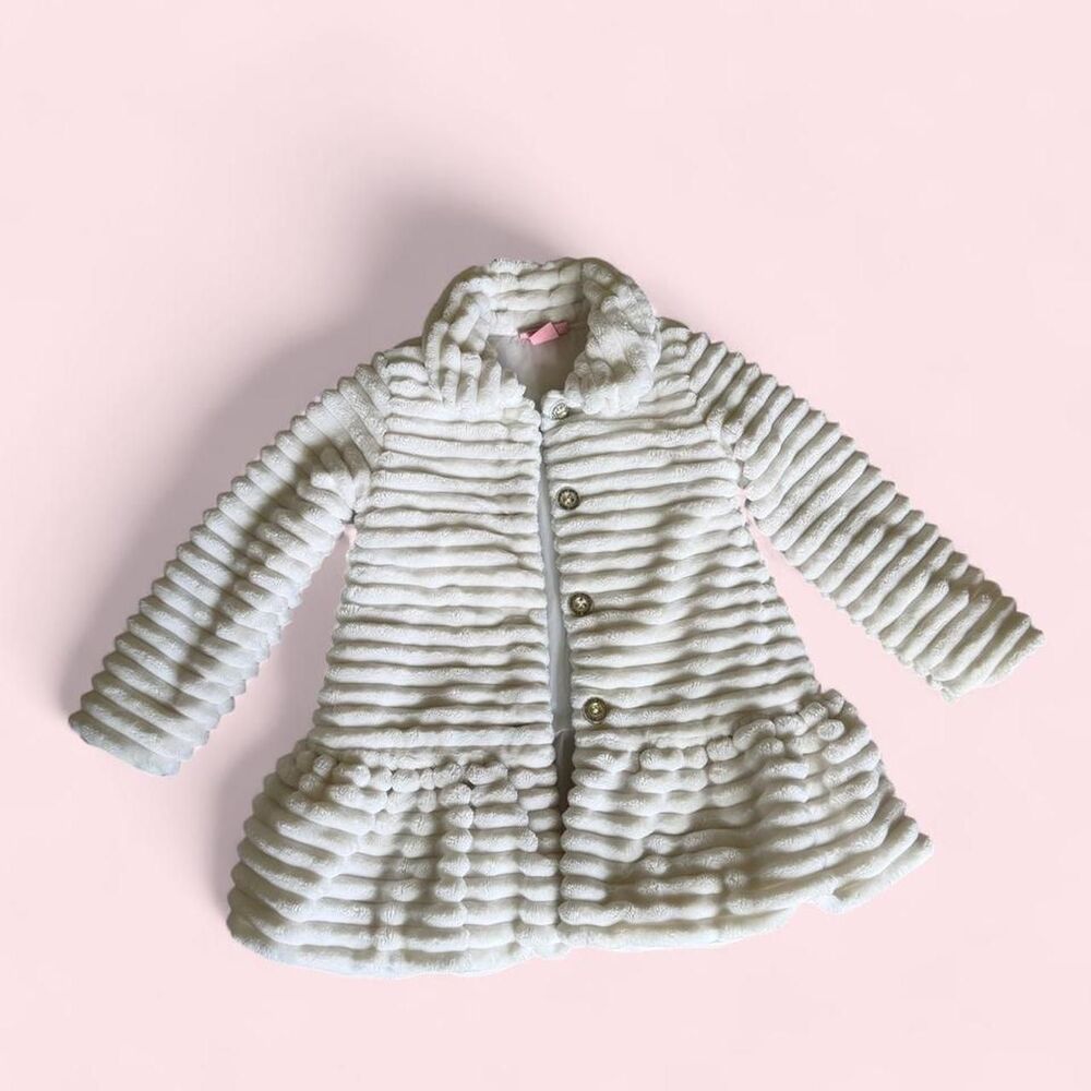 Girls Juicy Couture white faux fur coat jacket Size 5 Years